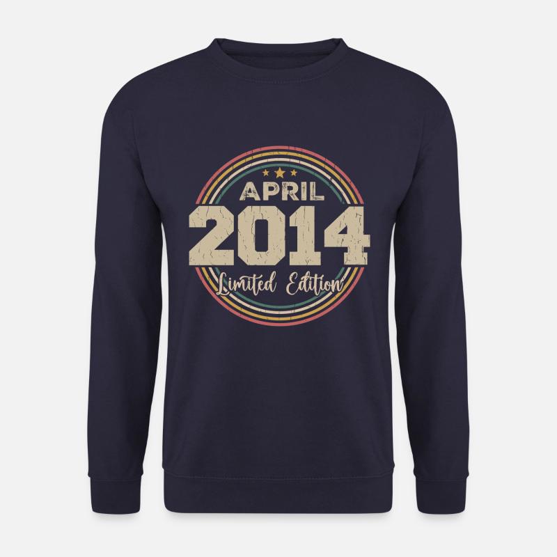 April 2014 Retro April 2014 Geburtstagsgeschenk - Unisex Pullover - Navy