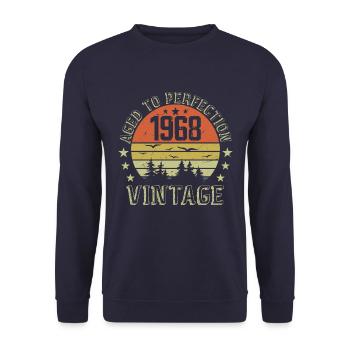 1968 Jahrgang Jahrgang Jahrgang 1968 1968 Geburtstagsgeschenk - Unisex Pullover - Navy - Vorne - Alina (178cm) & Michal (187cm)