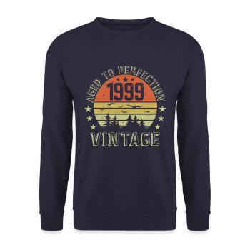 1999 Vintage Born 1999 Birthday Gift 1999 - Unisex Sweatshirt - navy - Front - Alina (178cm) & Michal (187cm)