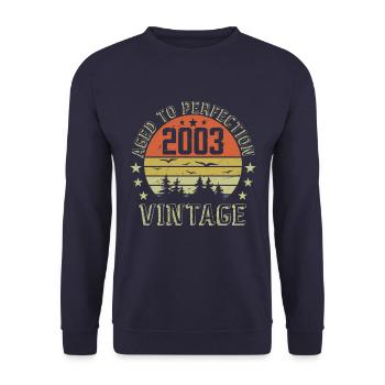 2003 Vintage Born 2003 Birthday Gift 2003 - Unisex Sweatshirt - navy - Front - Alina (178cm) & Michal (187cm)