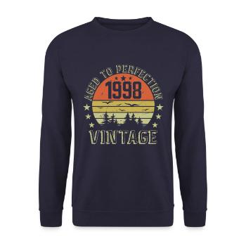 1998 Vintage Born 1998 Birthday Gift 1998 - Unisex Sweatshirt - navy - Front - Alina (178cm) & Michal (187cm)