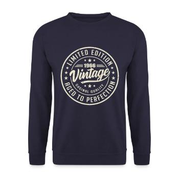Vintage 1966 Gift 1966 Retro Birthday 1966 - Unisex Sweatshirt - navy - Front - Alina (178cm) & Michal (187cm)