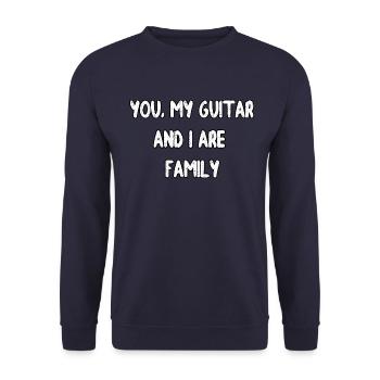 Ma guitare est ma famille - Sweat-shirt Unisexe - marine - Devant - Alina (178cm) & Michal (187cm)