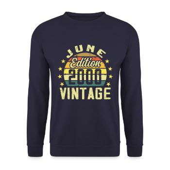 June 2000 June Retro Birthday Gift June 2000 - Unisex Sweatshirt - navy - Front - Alina (178cm) & Michal (187cm)