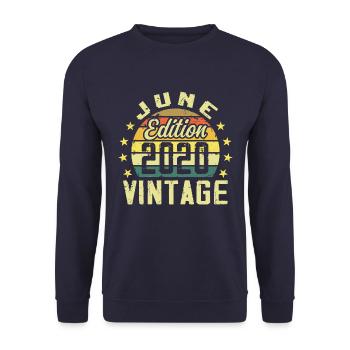 Juin 2020 Juin Cadeau Anniversaire June 2020 Rétro - Sweat-shirt Unisexe - marine - Devant - Alina (178cm) & Michal (187cm)