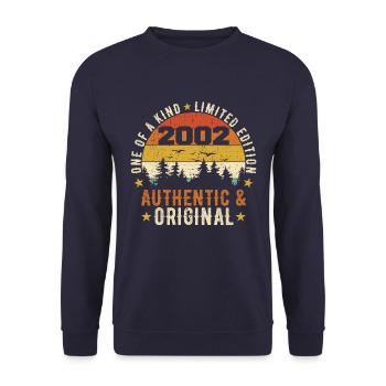 Original 2002 Birthday Gift 2002 Authentic - Unisex Sweatshirt - navy - Front - Alina (178cm) & Michal (187cm)