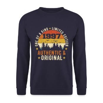 Original 1997 Cadeau D'anniversaire 1997 Authentic - Sweat-shirt Unisexe - marine - Devant - Alina (178cm) & Michal (187cm)