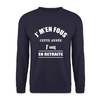 je m'en fous suis en retraite - Sweat-shirt Unisexe - marine - Devant - Alina (178cm) & Michal (187cm)
