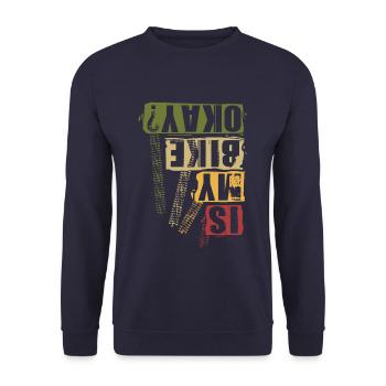 Cadeau de cycliste de vélo de descente VTT - Sweat-shirt Unisexe - marine - Devant - Alina (178cm) & Michal (187cm)