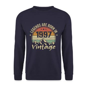Cadeau Anniversaire 1997 Vintage 1997 Retro 1997 - Sweat-shirt Unisexe - marine - Devant - Alina (178cm) & Michal (187cm)