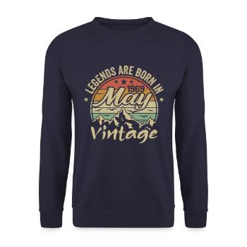 Mai 1969 Cadeau Anniversaire 1969 Vintage 1969 - Sweat-shirt Unisexe - marine - Devant - Alina (178cm) & Michal (187cm)