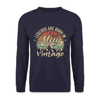 Mai 1970 Cadeau Anniversaire 1970 Vintage 1970 - Sweat-shirt Unisexe - marine - Devant - Alina (178cm) & Michal (187cm)