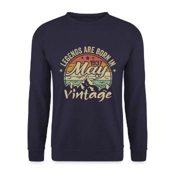 May 1937 Birthday Gift 1937 Vintage 1937 - Unisex Sweatshirt - navy - Front - Alina (178cm) & Michal (187cm)