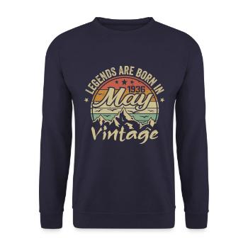 May 1936 Birthday Gift 1936 Vintage 1936 - Unisex Sweatshirt - navy - Front - Alina (178cm) & Michal (187cm)