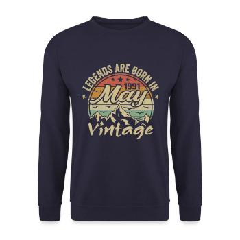 May 1991 Birthday Gift 1991 Vintage 1991 - Unisex Sweatshirt - navy - Front - Alina (178cm) & Michal (187cm)