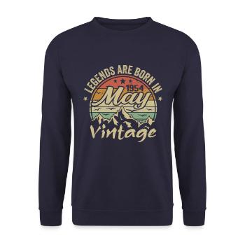 May 1954 Birthday Gift 1954 Vintage 1954 - Unisex Sweatshirt - navy - Front - Alina (178cm) & Michal (187cm)