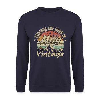 Mai 2015 Cadeau Anniversaire 2015 Vintage 2015 - Sweat-shirt Unisexe - marine - Devant - Alina (178cm) & Michal (187cm)