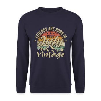 Vintage July 1997 Birthday July 1997 - Unisex Sweatshirt - navy - Front - Alina (178cm) & Michal (187cm)