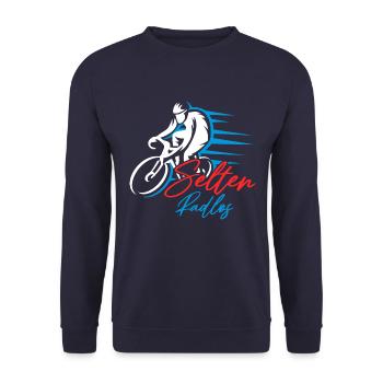 Coole Fahrrad und Mountainbike Geschenke MTB - Unisex Pullover - Navy - Vorne - Alina (178cm) & Michal (187cm)
