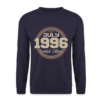 1996 Birthday July 1996 Gift July 1996 - Unisex Sweatshirt - navy - Front - Alina (178cm) & Michal (187cm)