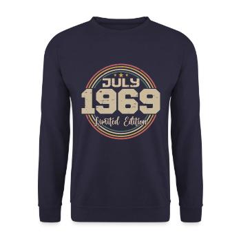 1969 Birthday July 1969 Gift July 1969 - Unisex Sweatshirt - navy - Front - Alina (178cm) & Michal (187cm)