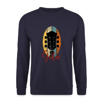 Guitar retro gift for guitarists guitar - Unisex Sweatshirt - navy - Front - Alina (178cm) & Michal (187cm)
