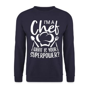 Chef Chef Chefs Kitchen Funny saying - Unisex Sweatshirt - navy - Front - Alina (178cm) & Michal (187cm)
