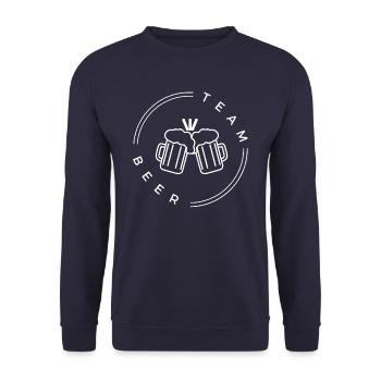 Team Beer - Group Outfit - Unisex Sweatshirt - navy - Front - Alina (178cm) & Michal (187cm)