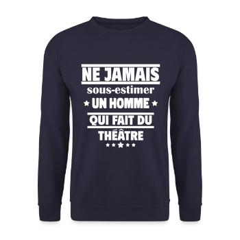 un homme qui fait du théâtre - Sweat-shirt Unisexe - marine - Devant - Alina (178cm) & Michal (187cm)