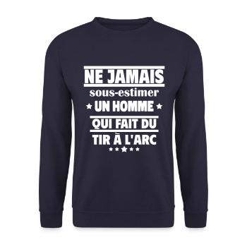sous-estimer un homme qui fait du tir à l'arc - Sweat-shirt Unisexe - marine - Devant - Alina (178cm) & Michal (187cm)