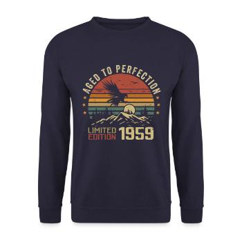 Vintage 1959 Edition Limitée 1959 Retro 1959 - Sweat-shirt Unisexe - marine - Devant - Alina (178cm) & Michal (187cm)