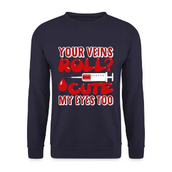 Phlebotomist Funny Phlebotomy Technician Nurse - Unisex Pullover - Navy - Vorne - Alina (178cm) & Michal (187cm)