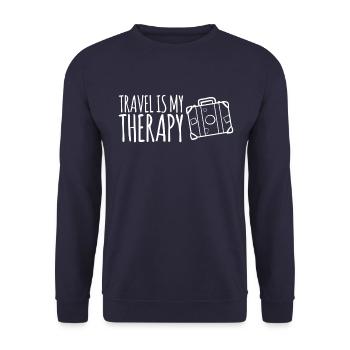 Voyager est ma thérapie - Sweat-shirt Unisexe - marine - Devant - Alina (178cm) & Michal (187cm)
