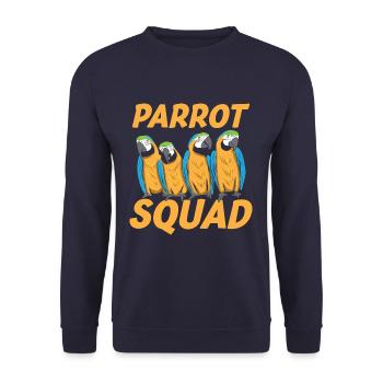 Parrot Squad Funny Parrot Lover - Unisex Sweatshirt - navy - Front - Alina (178cm) & Michal (187cm)