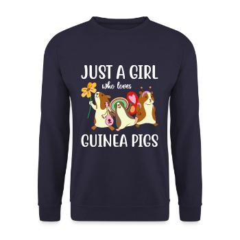 Just A Girl Who Loves Guinea Pigs - Unisex Sweatshirt - navy - Front - Alina (178cm) & Michal (187cm)