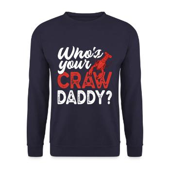 Who's Your Craw Daddy Funny Crawfish Crayfish - Unisex Pullover - Navy - Vorne - Alina (178cm) & Michal (187cm)