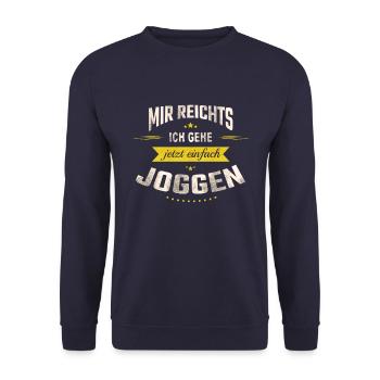 Mir reichts Joggen - Unisex Pullover - Navy - Vorne - Alina (178cm) & Michal (187cm)