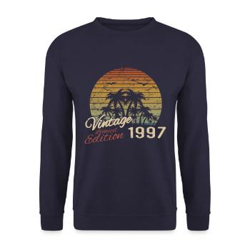 Vintage 1997 Birthday Gift 1997 Retro 1997 - Unisex Sweatshirt - navy - Front - Alina (178cm) & Michal (187cm)