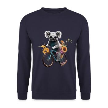 Koala bike traveler - Unisex Pullover - Navy - Vorne - Alina (178cm) & Michal (187cm)