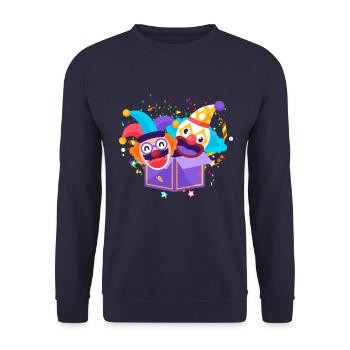 Clown, Carnival, Carnival, Carnival Costume, Parade, Celebration, Jester, - Unisex Sweatshirt - navy - Front - Alina (178cm) & Michal (187cm)