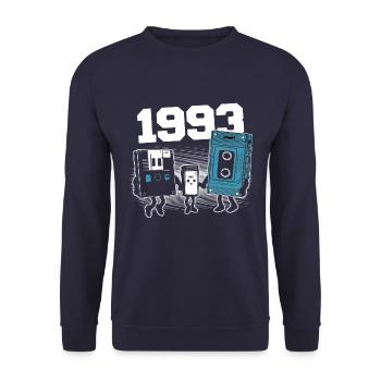 Vintage Born In 1993 Birthday Gift 1993 - Unisex Sweatshirt - navy - Front - Alina (178cm) & Michal (187cm)
