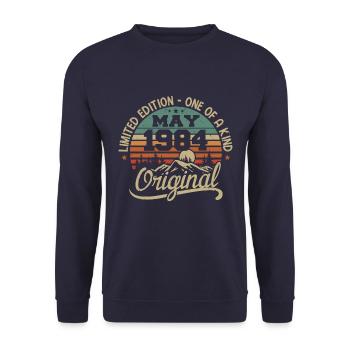 May 1984 Birthday May 1984 Gift 1984 May - Unisex Sweatshirt - navy - Front - Alina (178cm) & Michal (187cm)