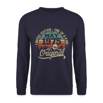 Mai 1975 anniversaire Mai 1975 cadeau 1975 Mai - Sweat-shirt Unisexe - marine - Devant - Alina (178cm) & Michal (187cm)