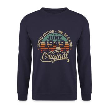 1949 June 1949 original - June 1949 Anniversary - Unisex Sweatshirt - navy - Front - Alina (178cm) & Michal (187cm)
