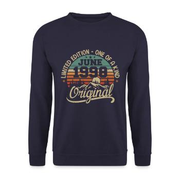 1998 June 1998 Original - June 1998 Anniversary - Unisex Sweatshirt - navy - Front - Alina (178cm) & Michal (187cm)