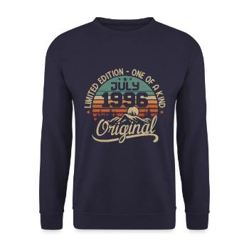 July 1996 Gift Birthday Gift 1996 July - Unisex Sweatshirt - navy - Front - Alina (178cm) & Michal (187cm)