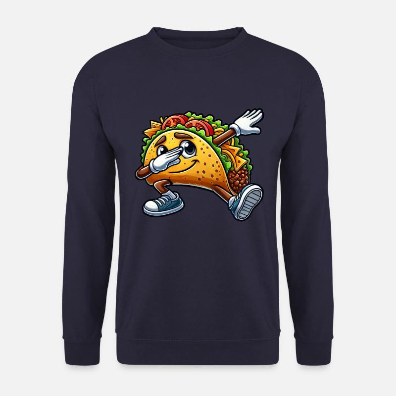 Cute Taco Cartoon Dabbing Dance - Unisex Sweatshirt - navy