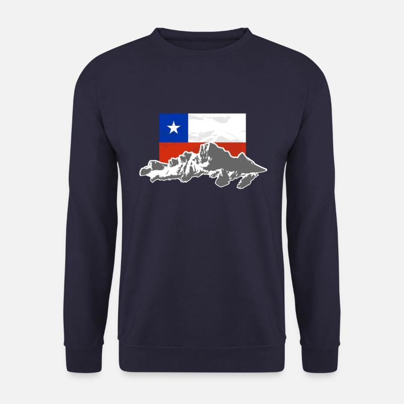 Chile - Mountains & Flag - Sweat-shirt Unisexe - marine