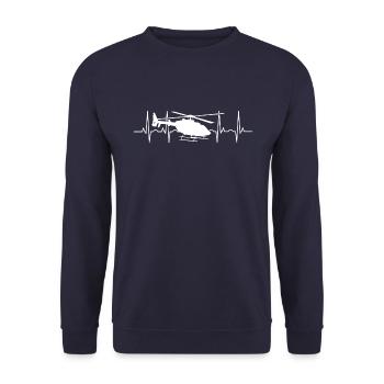 Battement de coeur d'hélicoptère - Sweat-shirt Unisexe - marine - Devant - Alina (178cm) & Michal (187cm)