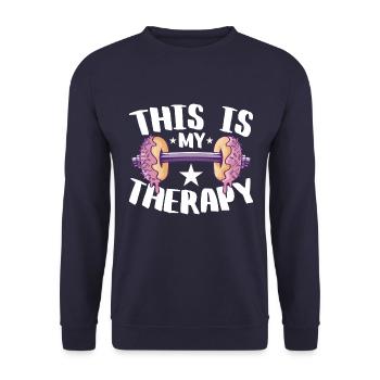 Workout, Fitness, Gym, Workout, Sports, Fun - Unisex Sweatshirt - navy - Front - Alina (178cm) & Michal (187cm)